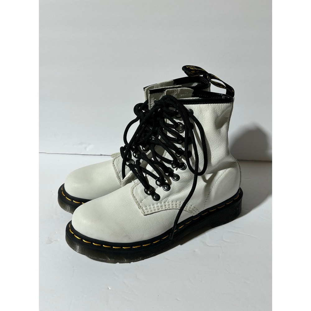Dr. Martens 1460 Laced White Leather Ankle Boots Women's US 6 - Picture 4 of 9